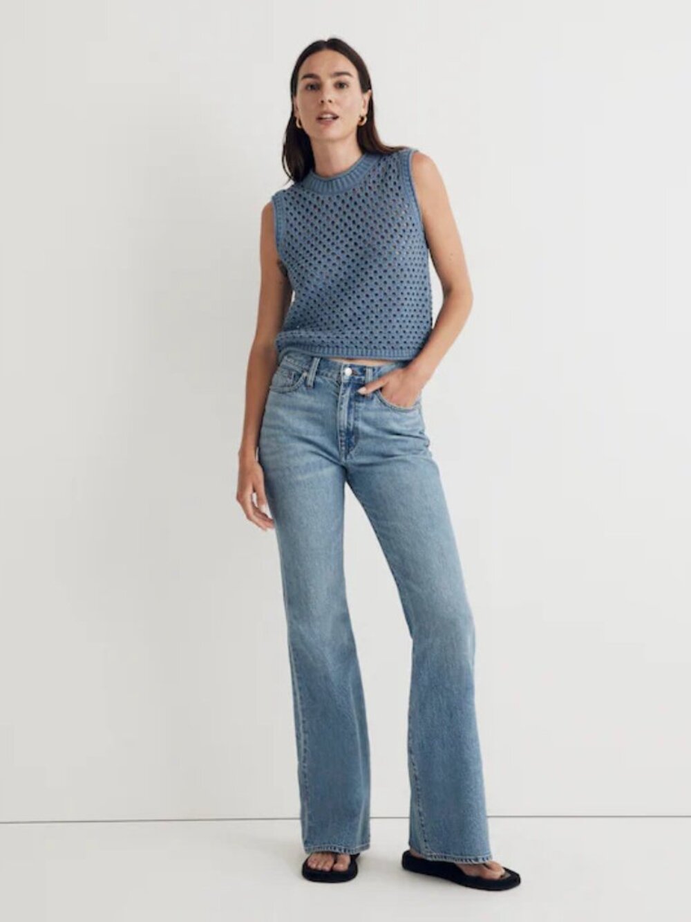 Madewell Light Wash High Rise Baggy Flare Jeans